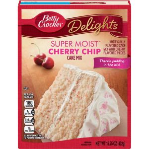 Betty Crocker Delights Super Moist Cherry Chip Cake Mix 13.25oz (375g)