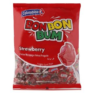 Bon Bon Bum Lollipops Strawberry 48stuks