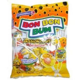 Bon Bon Bum Lollipops Passion Fruit 24stuks