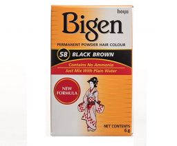 Bigen Permanent Powder Hair Color #58 Black Brown 6g
