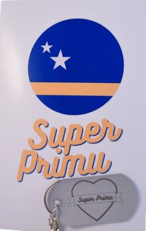 Super Primu Curacao Wenskaart Met Sleutelhanger / Super neef