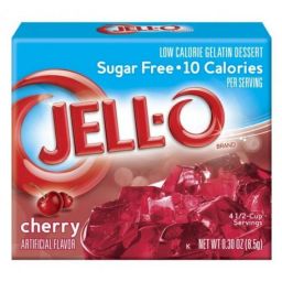 Jello Gelatin Sugar Free Cherry Powder 0.3oz (8.5g)