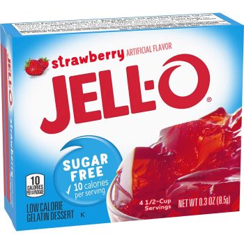 Jello Gelatin Sugar Free Strawberry Powder 0.3oz (8.5g)