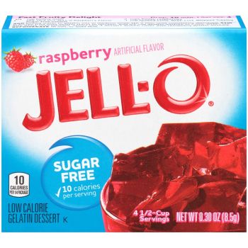 Jello Gelatin Sugar Free Raspberry Powder 0.3oz (8.5g)