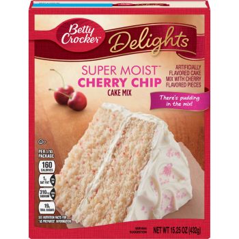 Betty Crocker Delights Super Moist Cherry Chip Cake Mix 13.25oz (375g)