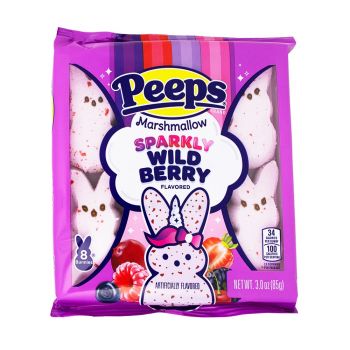 Peeps Easter Sparkly Wild Berry Marshmallow Bunnies 8st 3oz 85g