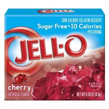 Jello Gelatin Sugar Free Cherry Powder 0.3oz (8.5g)