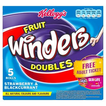 Kellogg's Fruit Winders Doubles Strawberry & Blackcurrant 5 x 17g 