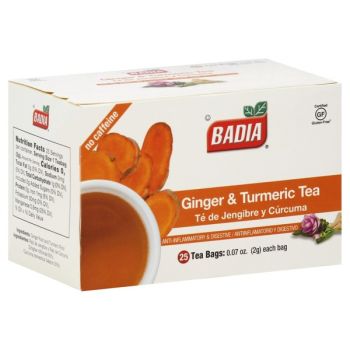 Badia Ginger & Turmeric Tea 0.07oz (2g) - 25 stuks