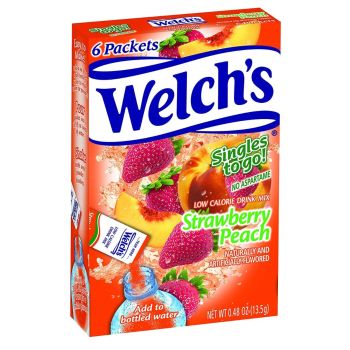 Welch's Strawberry Peach Singles To Go 0.48oz (13.5g)