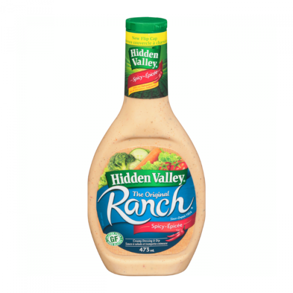Hidden Valley Spicy Ranch Salad Dressing - GROOT 473 ml/16oz	